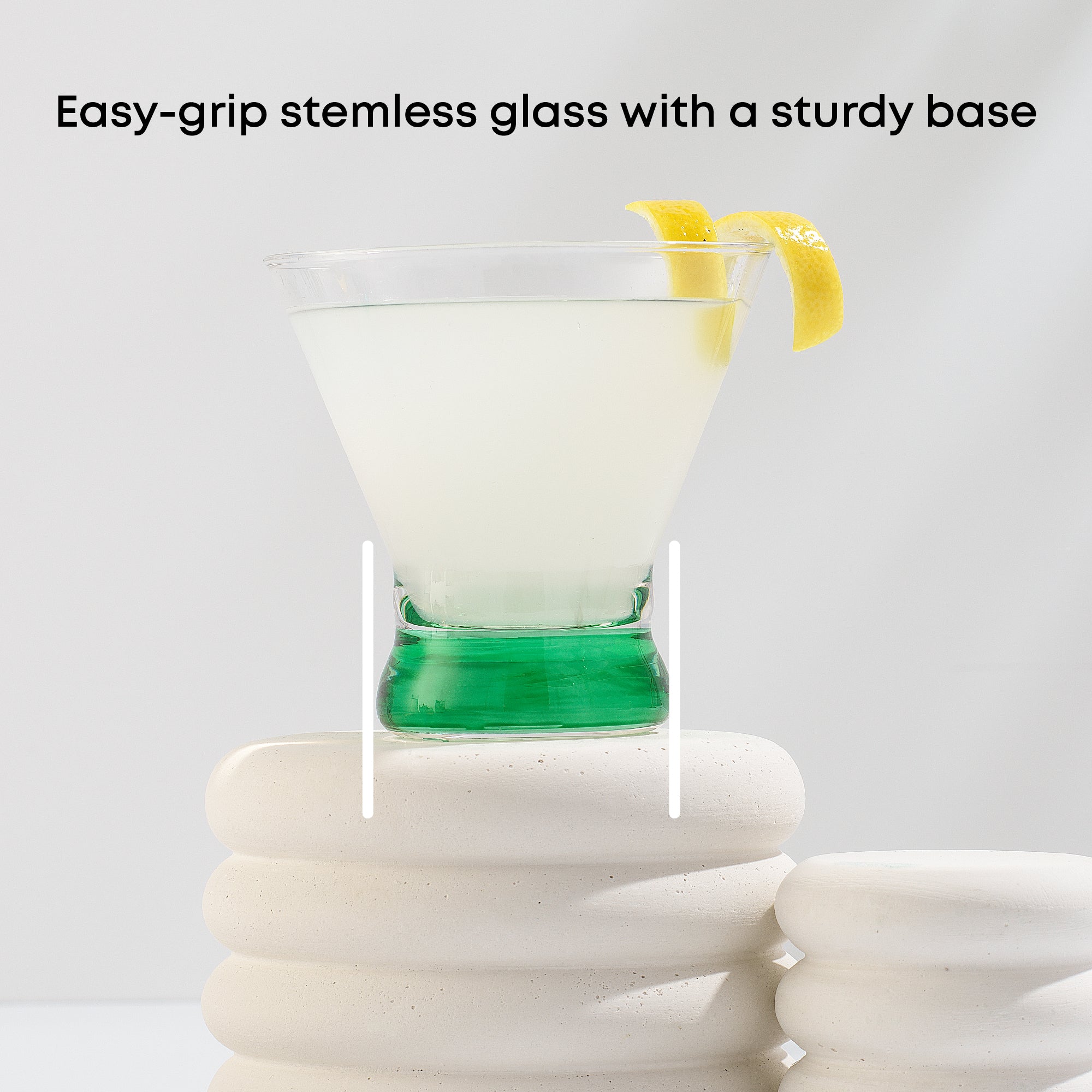JoyJolt Hue Verres Martini sans Pied 22 cl Lot 6