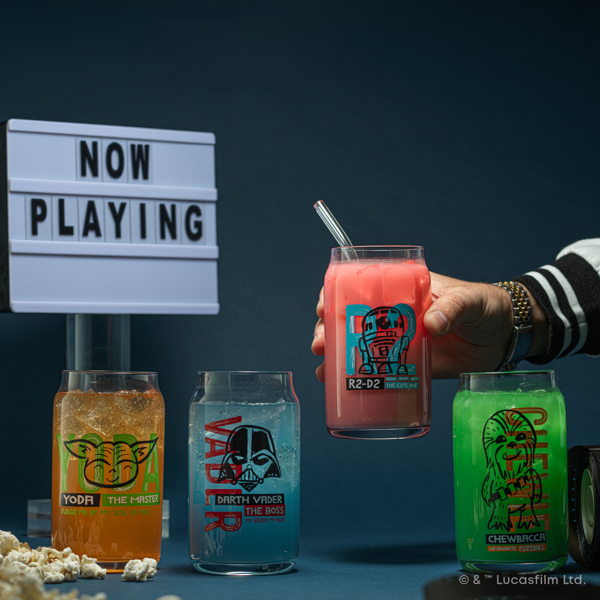 JoyJolt Star Wars Now Playing verres lot de 4 canette 47 cl