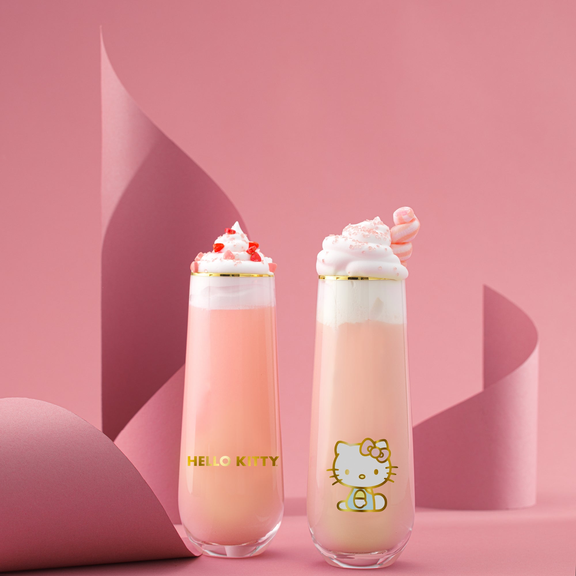 JoyJolt Hello Kitty Stay Gold flûtes sans pied 4x28 cl