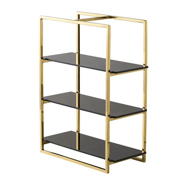 Artis présentoir à gâteaux 3 étages miroir doré