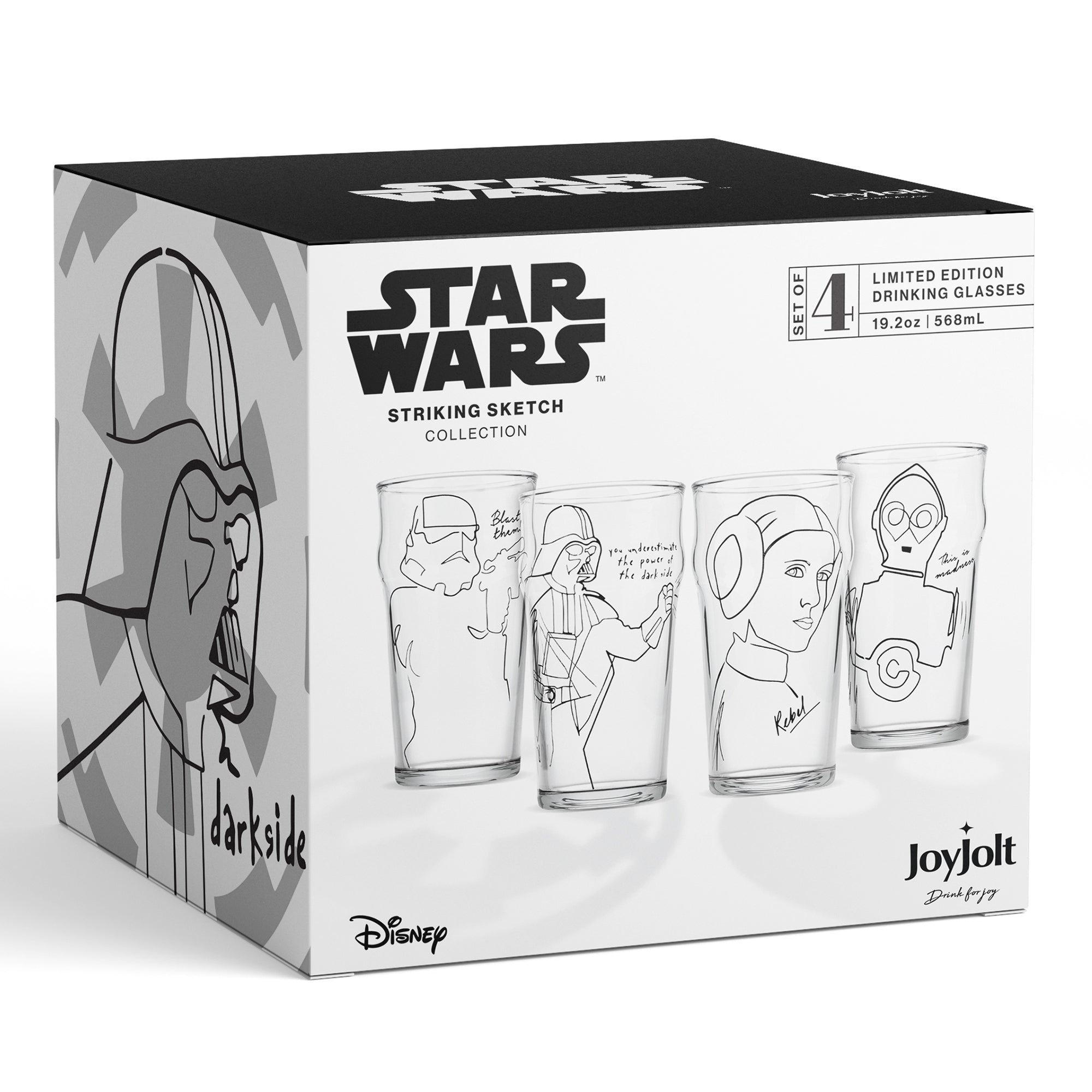 JoyJolt Star Wars verres lot de 4 55 cl noir