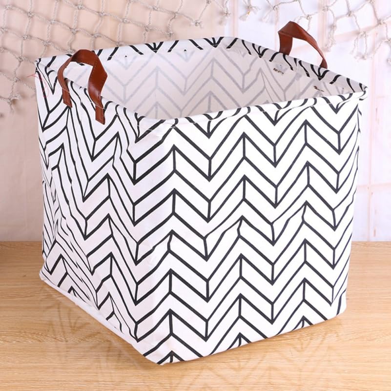 Alipis panier à linge pliable coton lin cube 32 cm