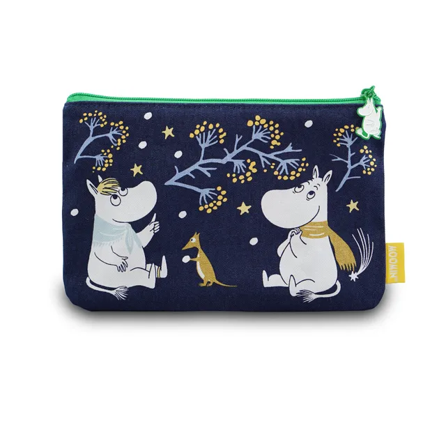 HMB Moomin First Snow pochette coton 16x24cm bleue