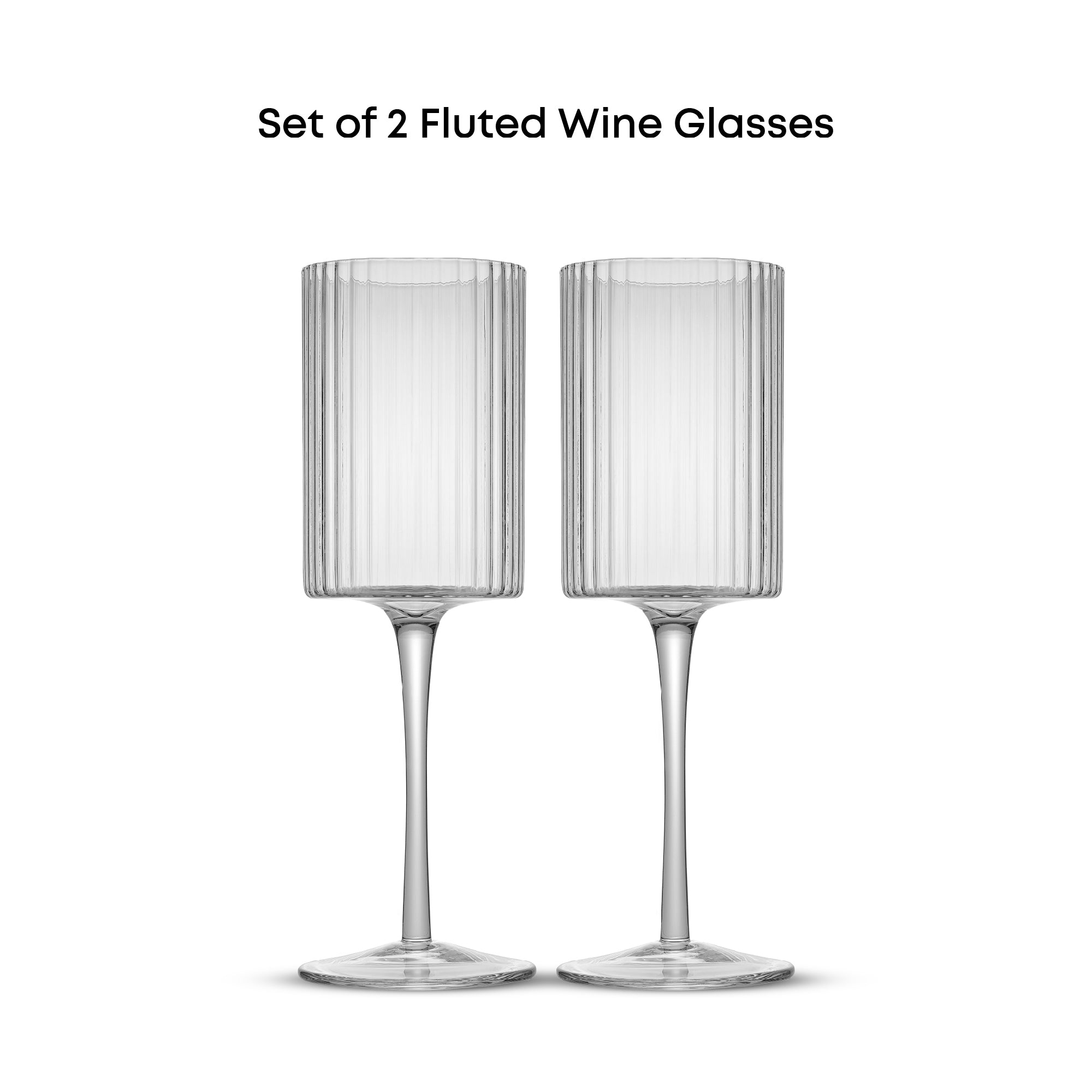 JoyJolt Elle verre vin blanc strié 34 cl lot de 2