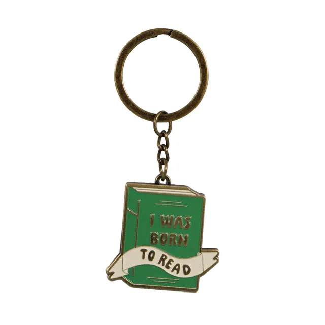 Pulteney Press Born to Read porte-clés métal vert