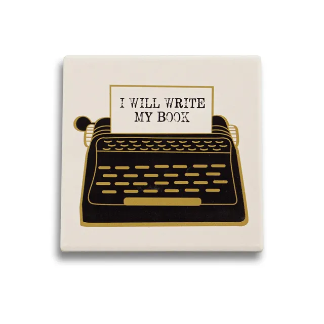 Pulteney Press I Will Write dessous de verre céramique blanc