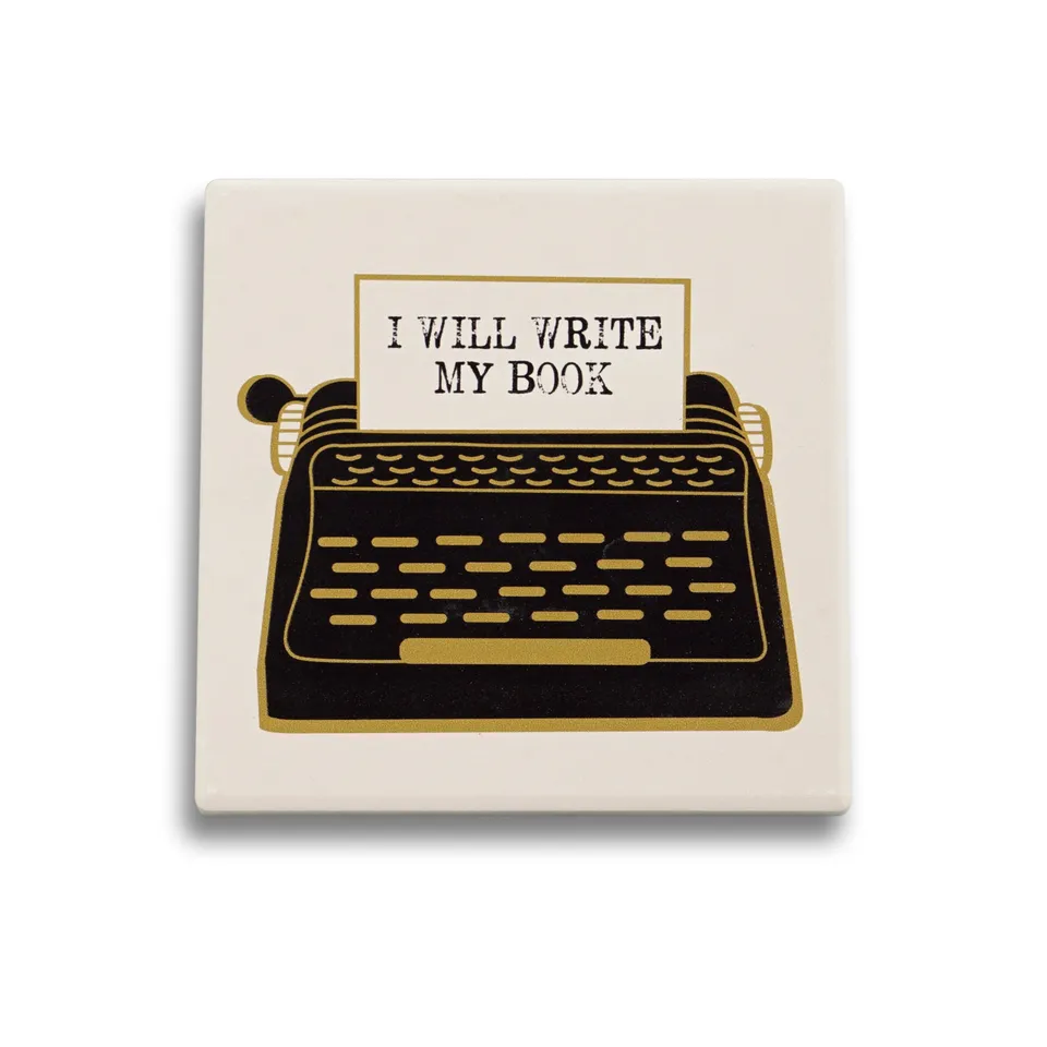 Pulteney Press I Will Write dessous de verre céramique blanc