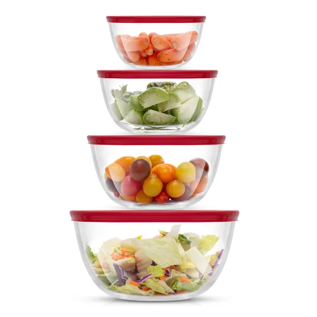 JoyJolt JoyFul saladiers verre lot 4 avec couvercles