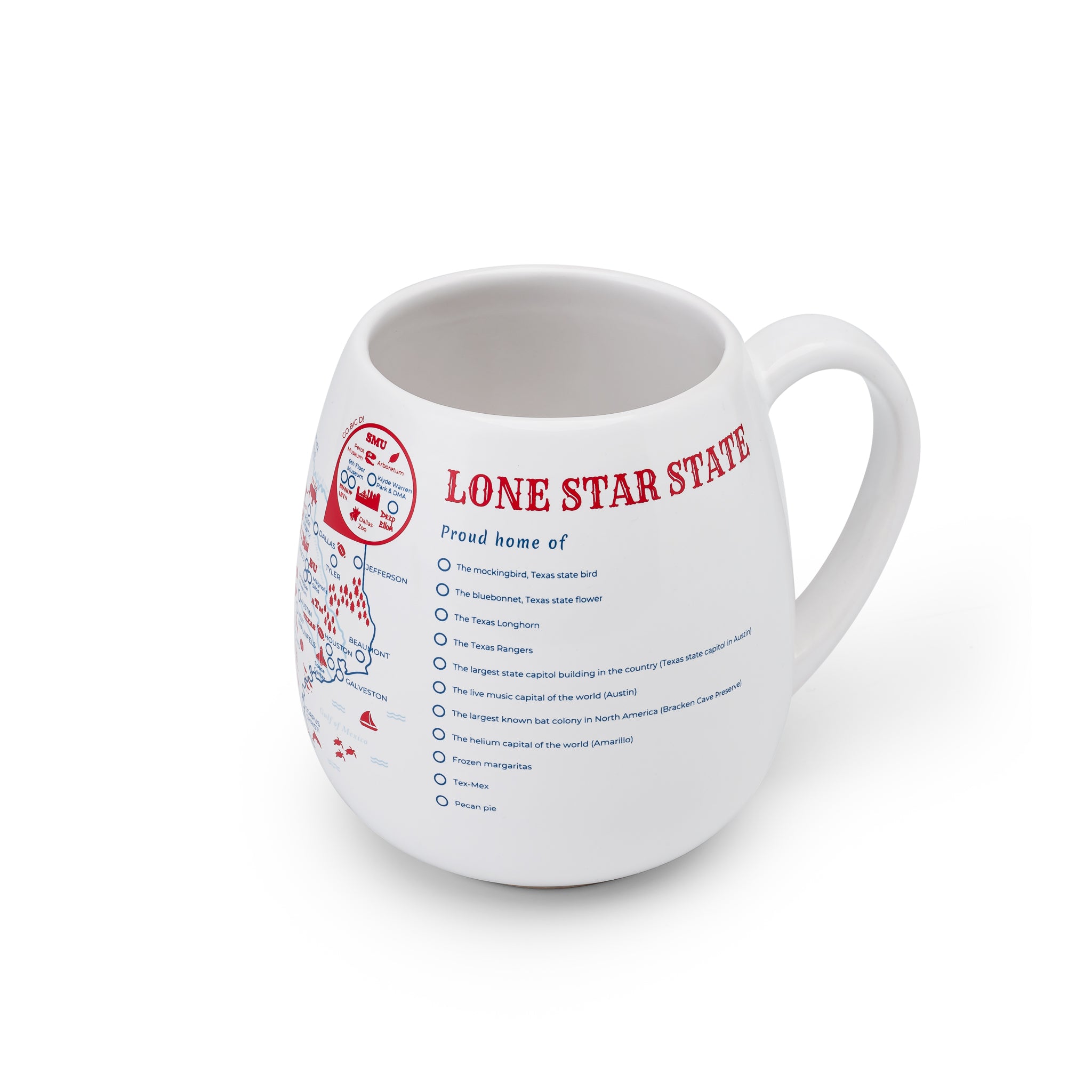 Trouvaille Global Texas Map mug de voyage à colorier