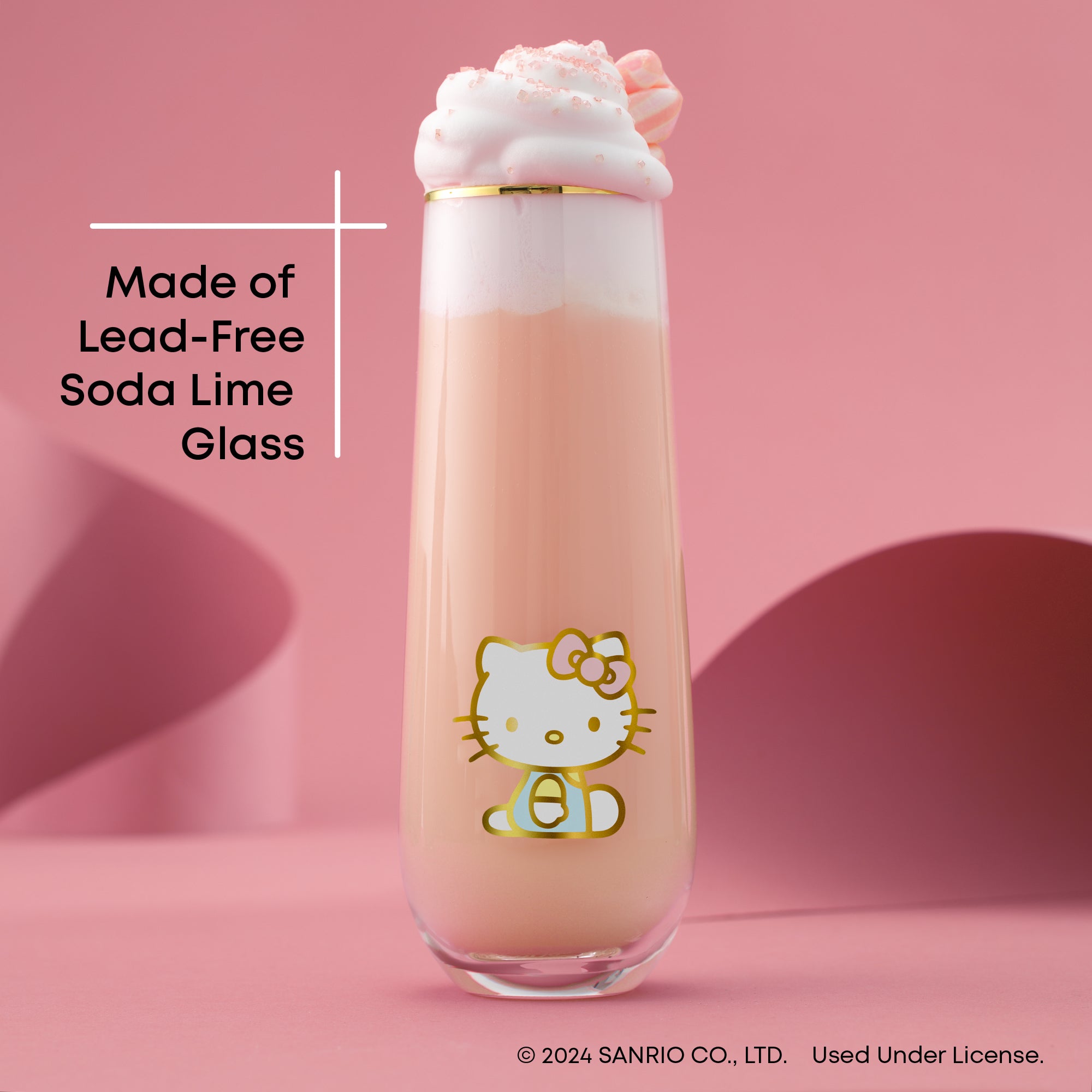 JoyJolt Hello Kitty Stay Gold flûtes sans pied 4x28 cl