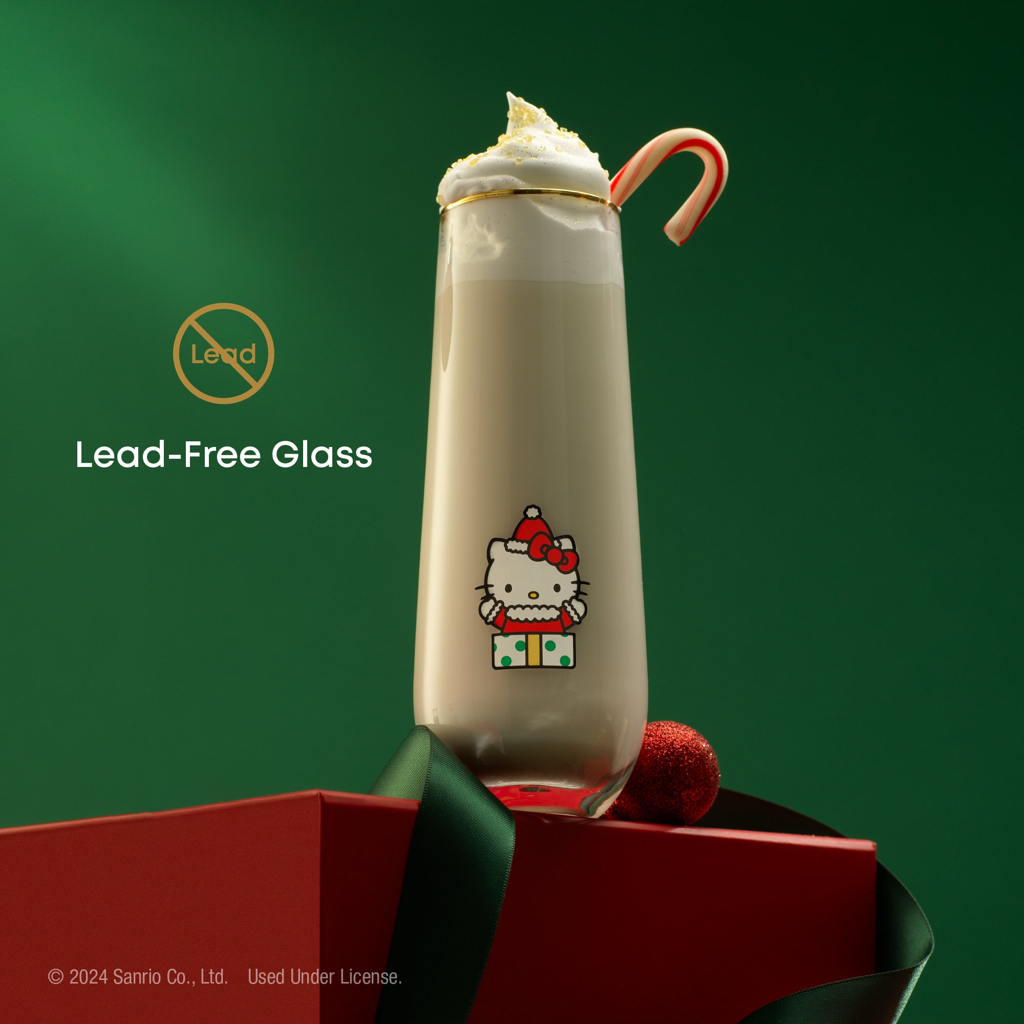 JoyJolt Hello Kitty flûtes sans pied lot 4 Noël 28 cl