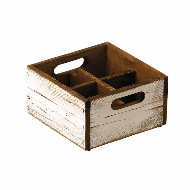 Artis Wooden Box boîte bois blanche 17 cm 4 cases