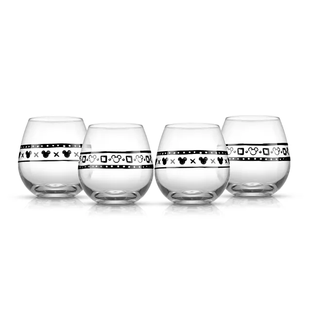 JoyJolt Geo Picnic verres vin sans pied Mickey 4x44 cl blanc