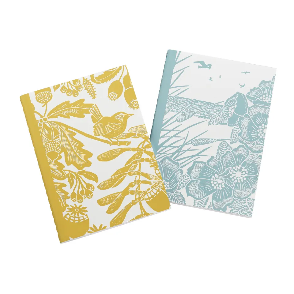 HMB Kate Heiss lot 2 carnets A6 bleu moutarde