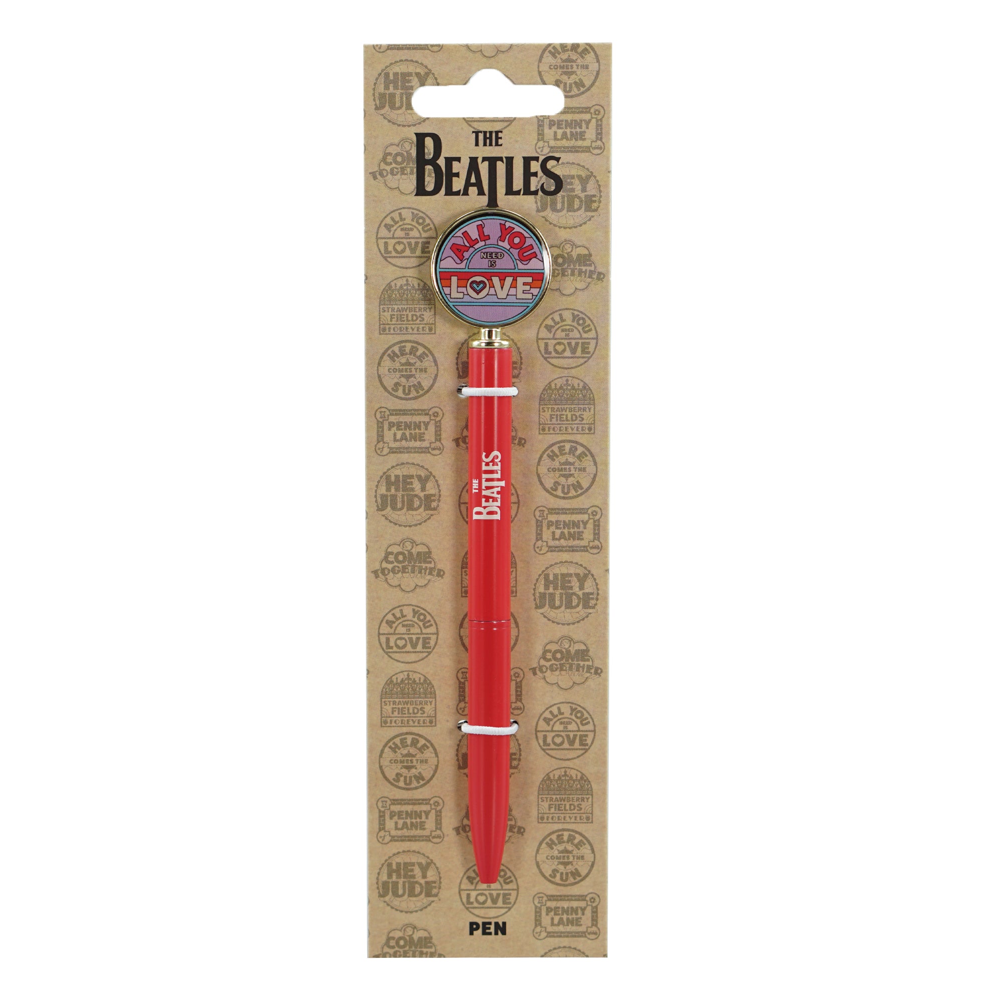 The Beatles All You Need Is Love stylo métal rouge