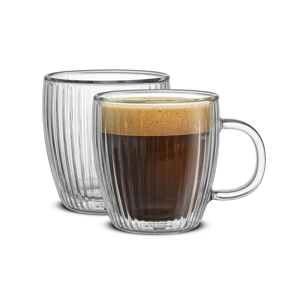 JoyJolt Savor verres espresso double paroi 2 x 16 cl cannelés