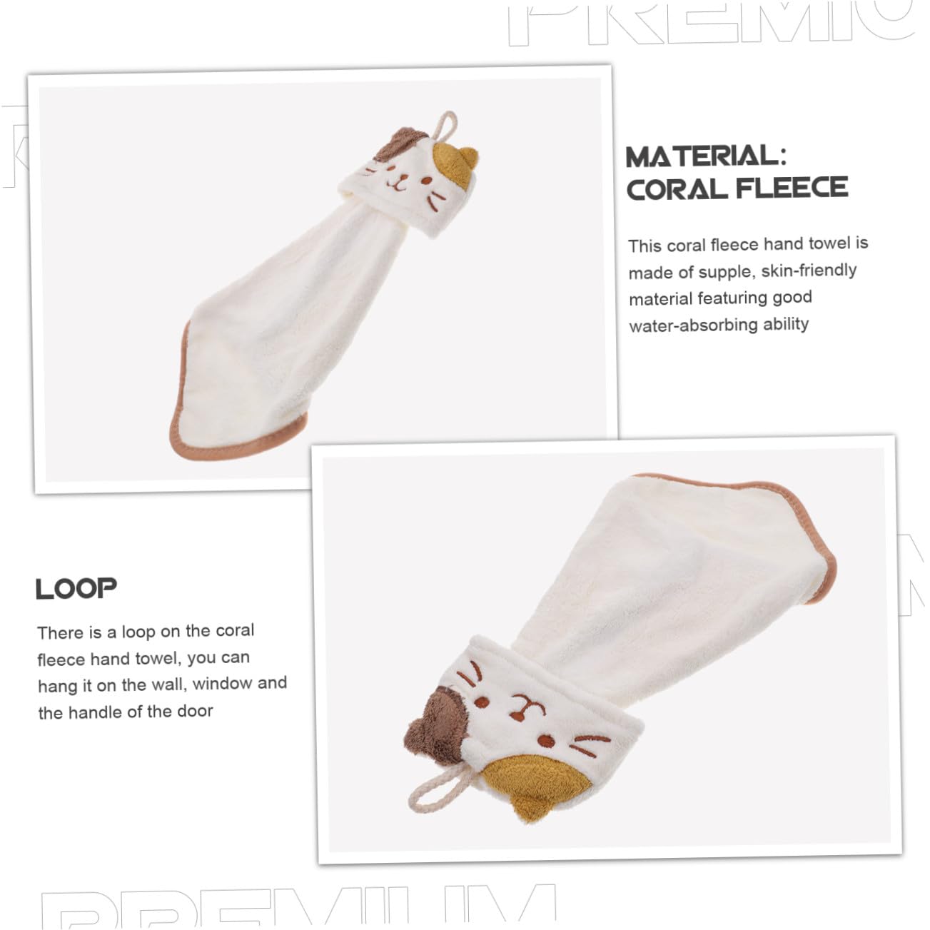 Alipis essuie-mains suspendu polaire beige lot de 4
