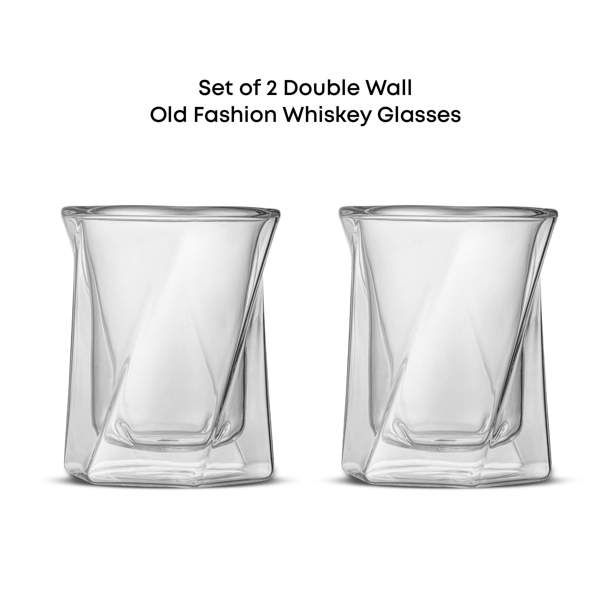 JoyJolt Lacey verre whisky double paroi 30 cl lot de 2
