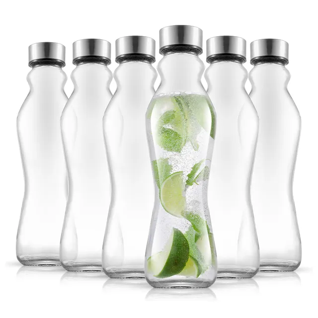 JoyJolt Spring Bouteille verre 52 cl lot 6 inox