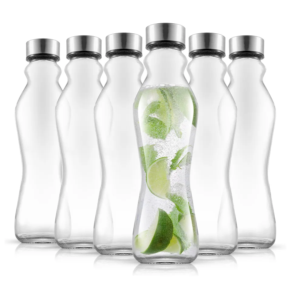 JoyJolt Spring Bouteille verre 52 cl lot 6 inox