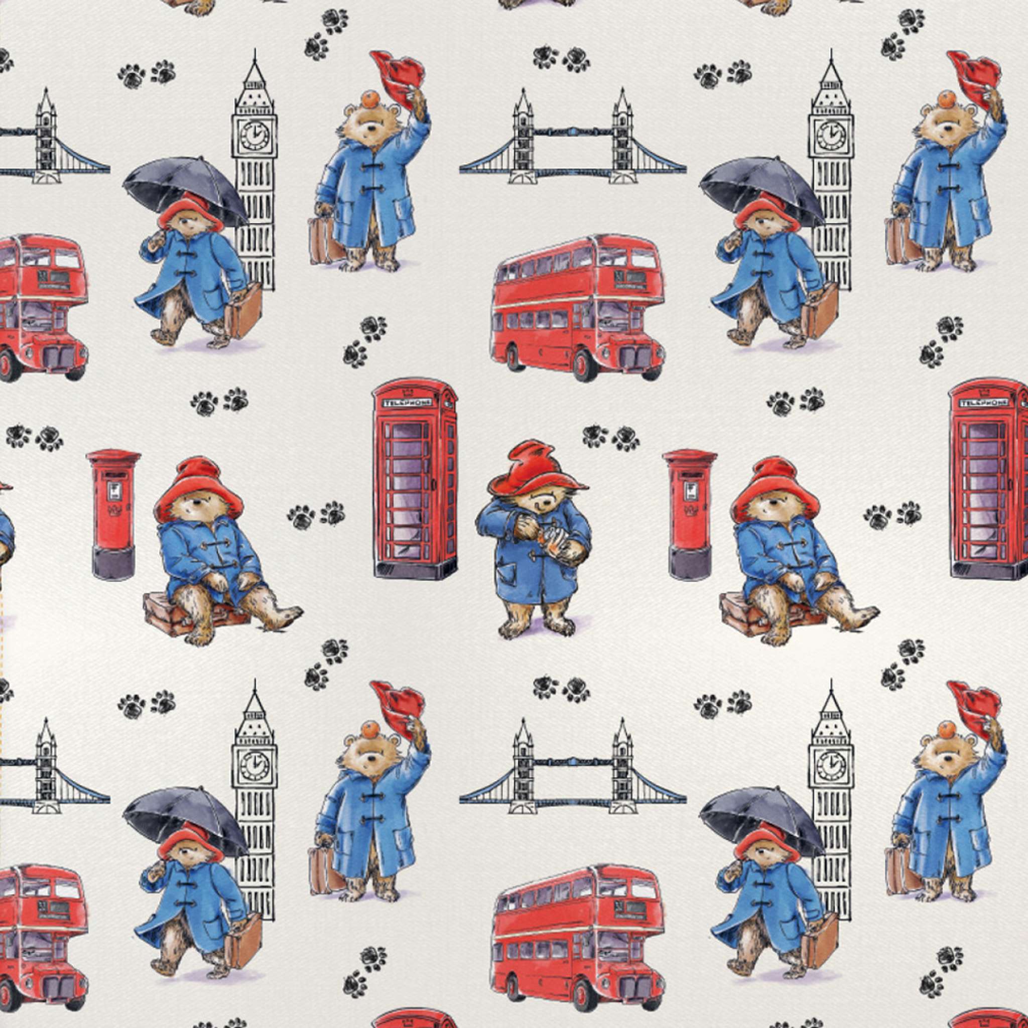 Paddington London torchon coton recyclé blanc