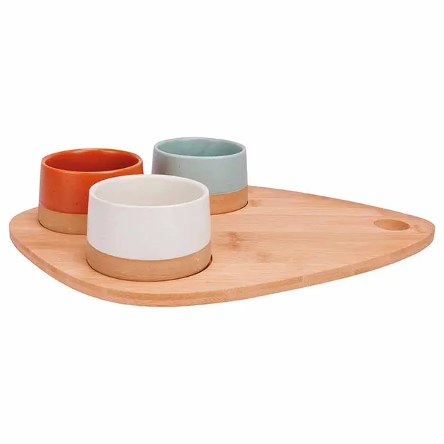 Artis Tapas set apéro planche bambou 3 bols