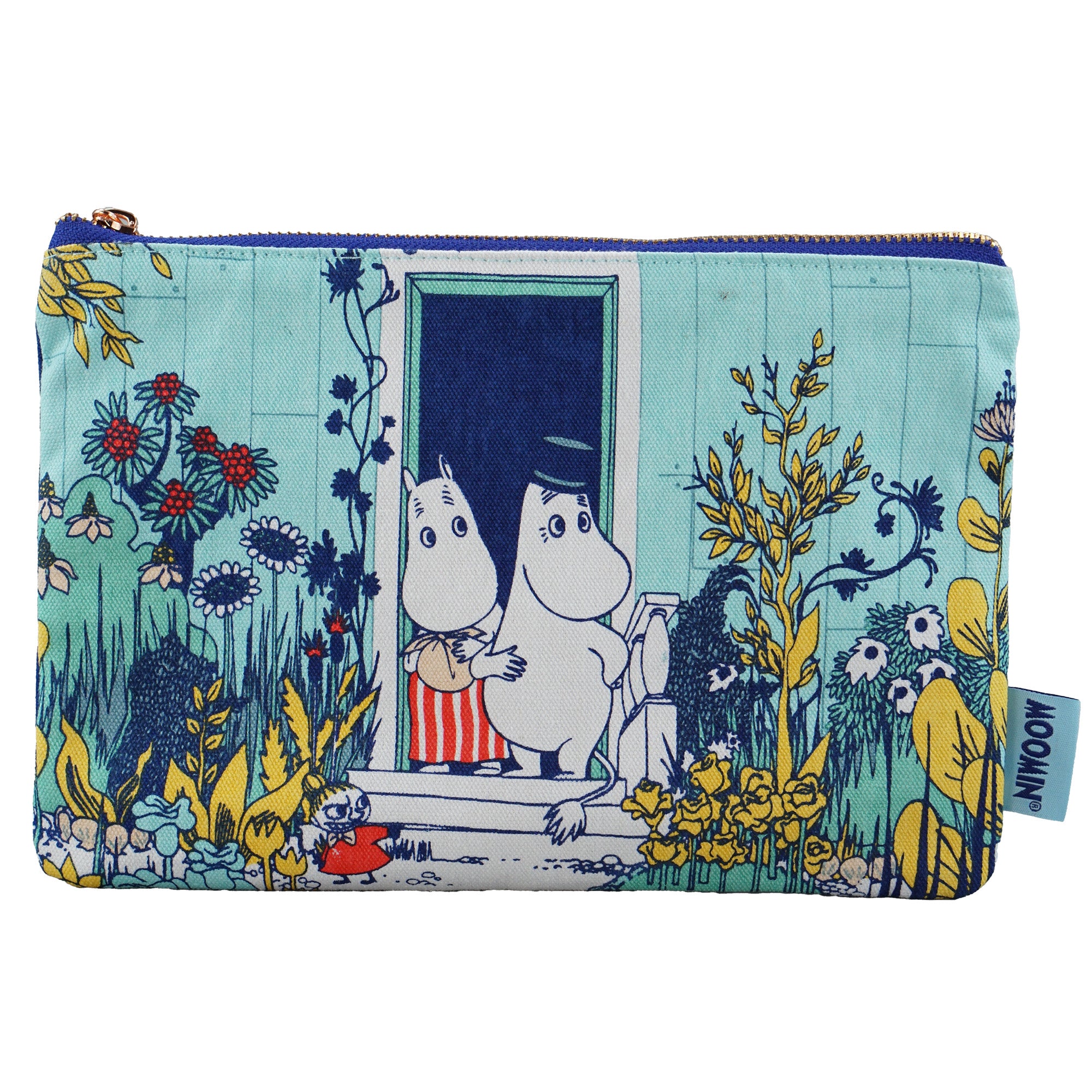 Moomin Riviera trousse voyage 24 cm coton recyclé bleu