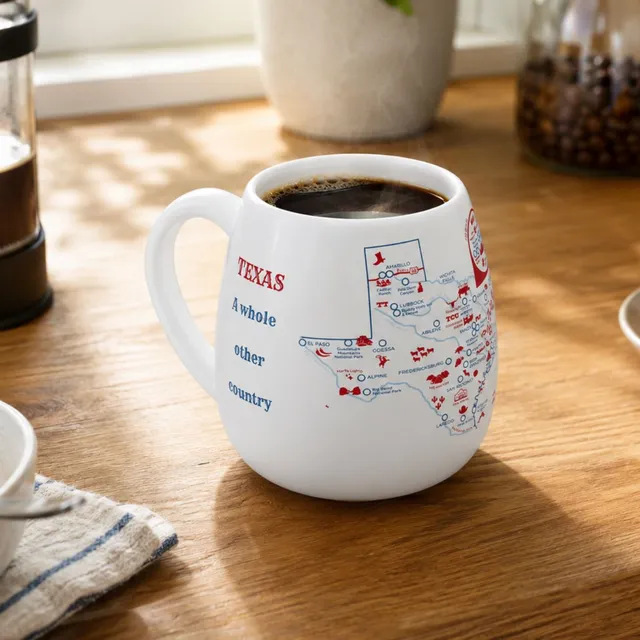 Trouvaille Global Texas Map mug de voyage à colorier