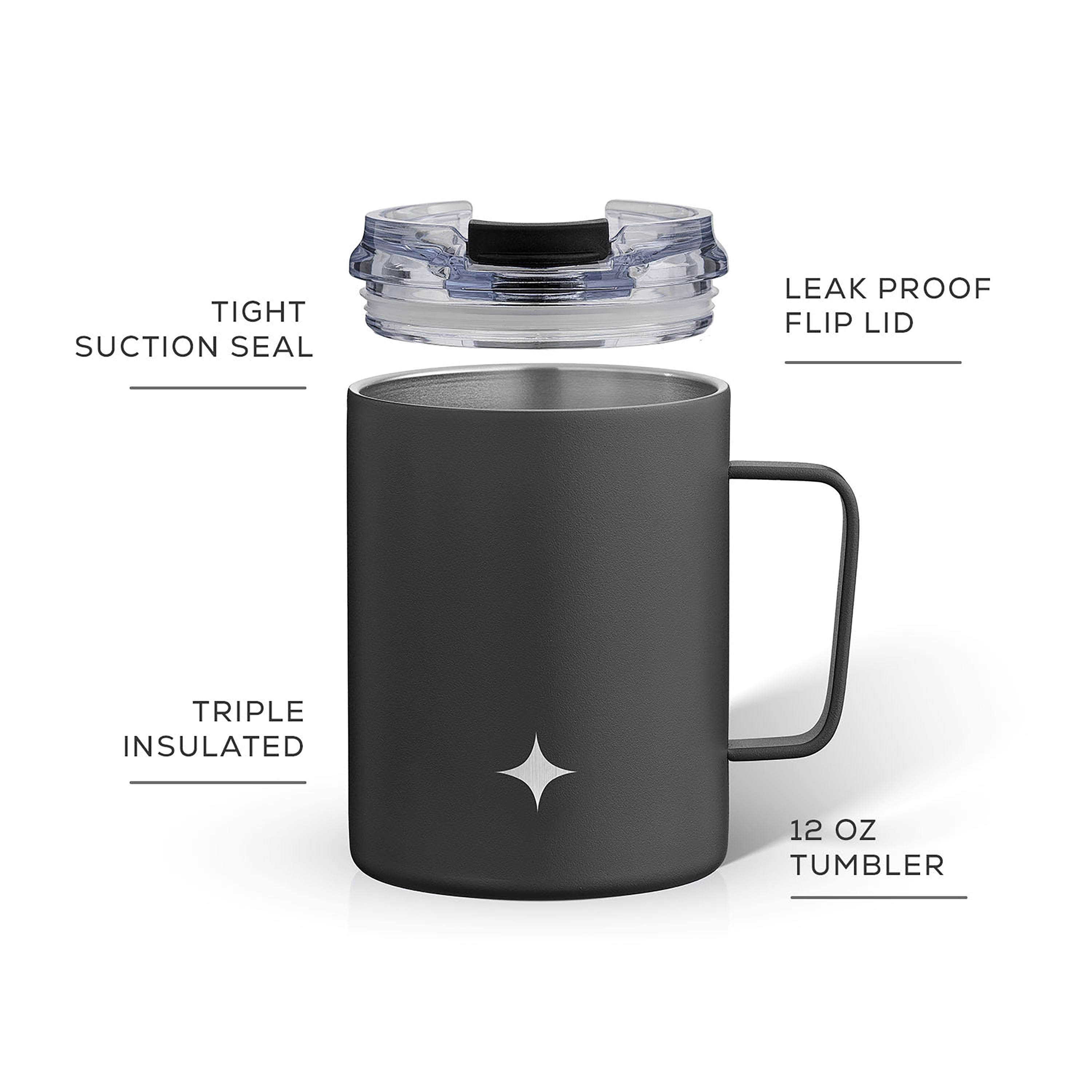 JoyJolt mug isotherme inox 38 cl poignée couvercle voyage