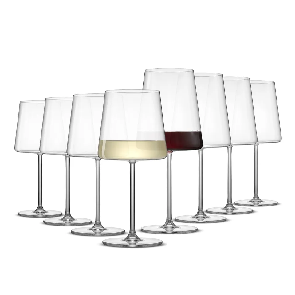 JoyJolt Aura verres à vin lot de 8 rouge blanc cristal
