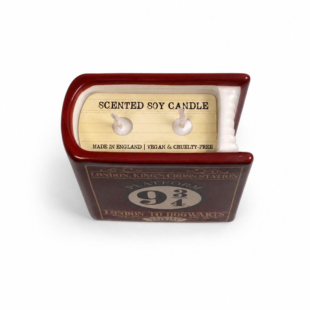 Harry Potter Platform 9 3/4 bougie livre céramique orange
