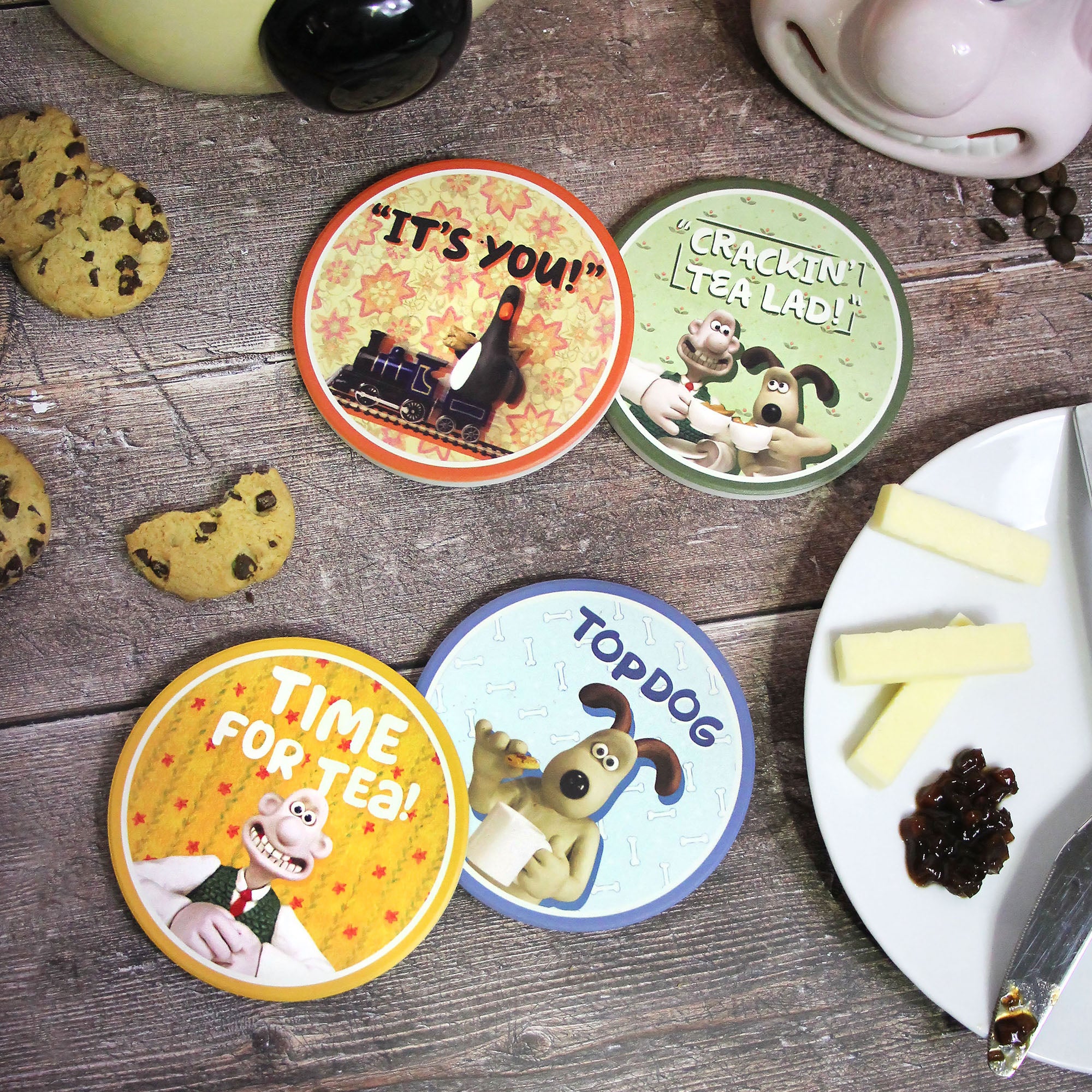 Wallace & Gromit dessous de verre céramique lot de 4