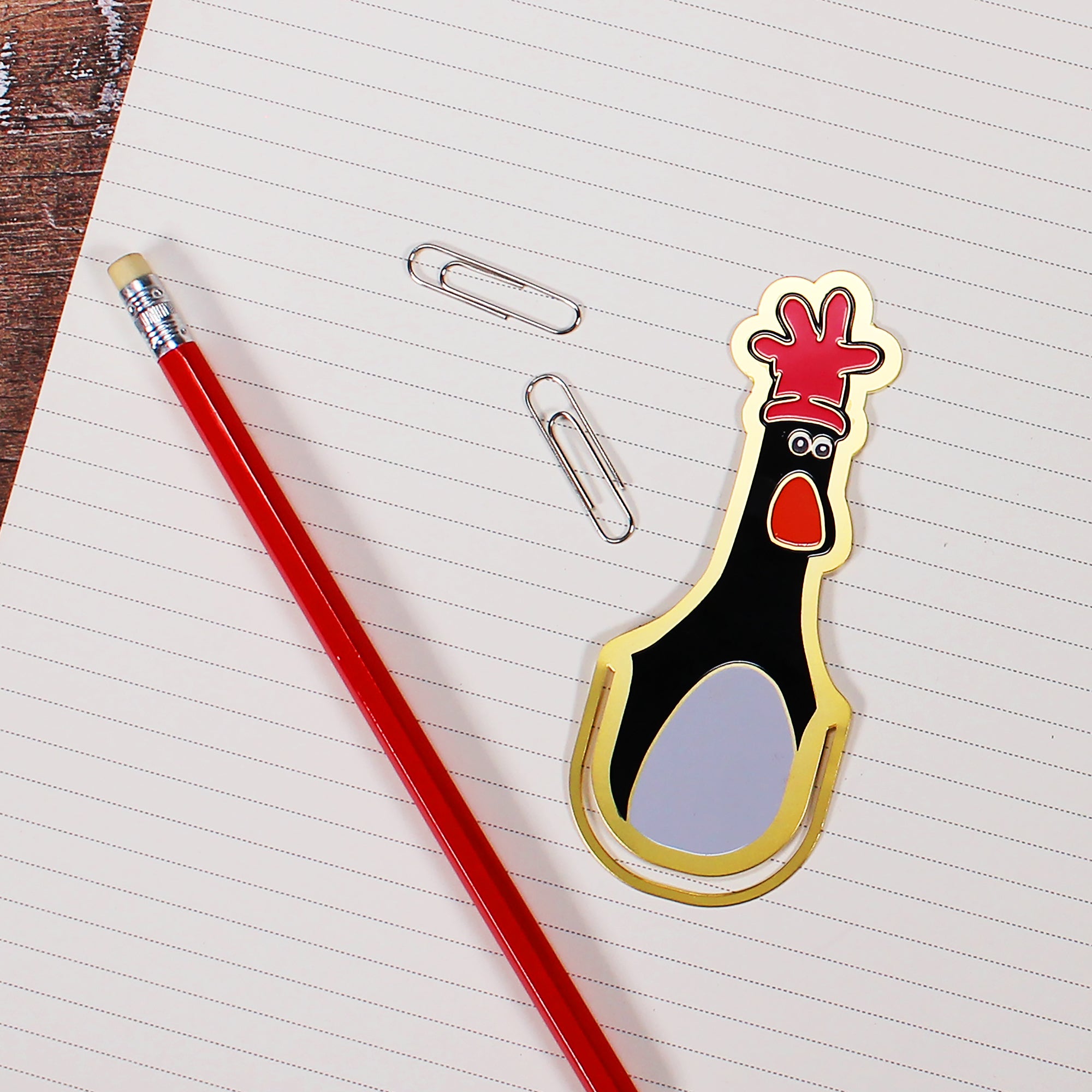 Wallace & Gromit Feathers marque-page métal noir 12,5 cm