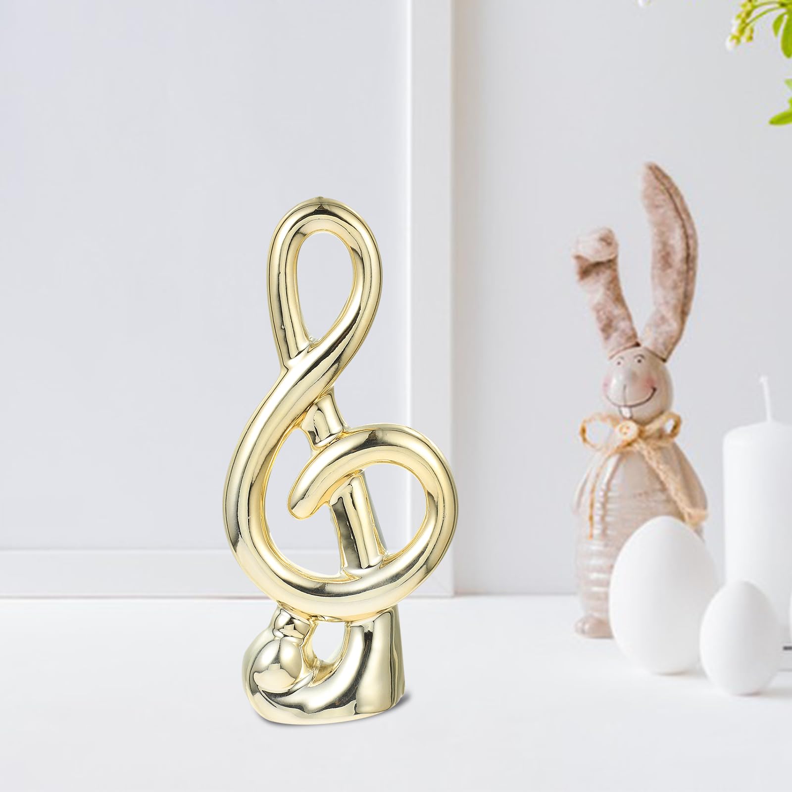 Alipis figurine note de musique dorée céramique