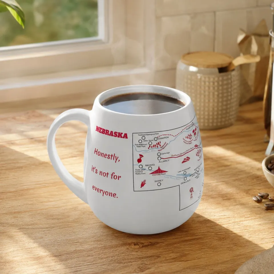 Trouvaille Global Nebraska Map mug à colorier souvenir
