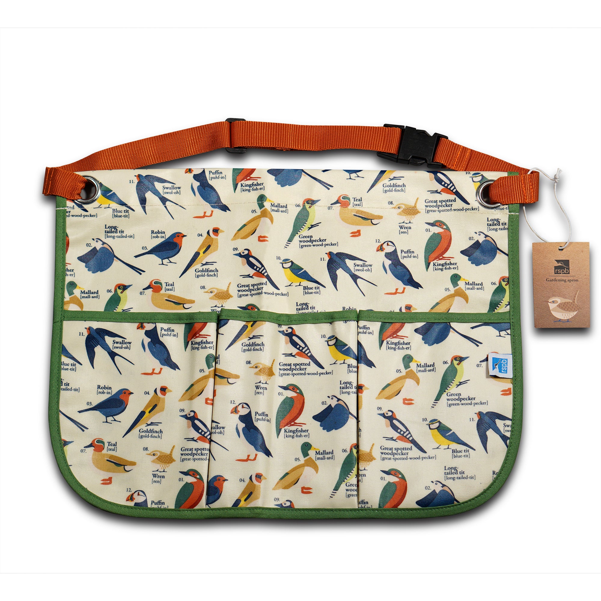 HMB RSPB Garden Birds tablier coton recyclé crème