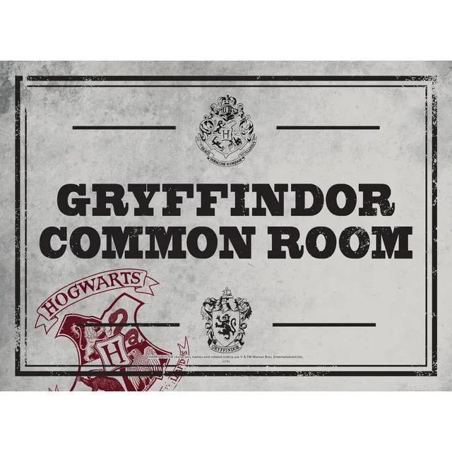 Harry Potter Salle commune plaque métal A5