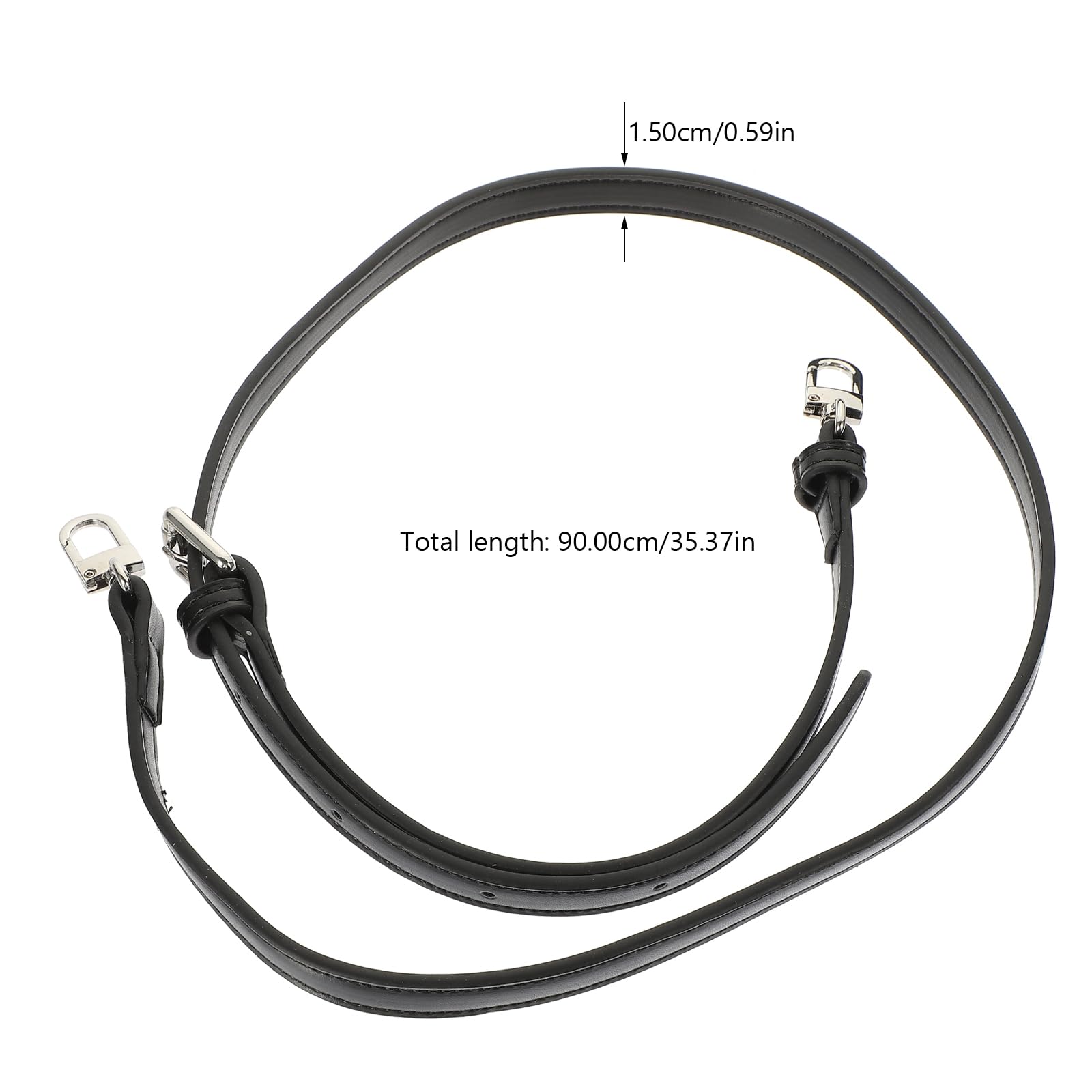 Alipis Sangle Sac Bandoulière Cuir PU Noire Réglable 90cm