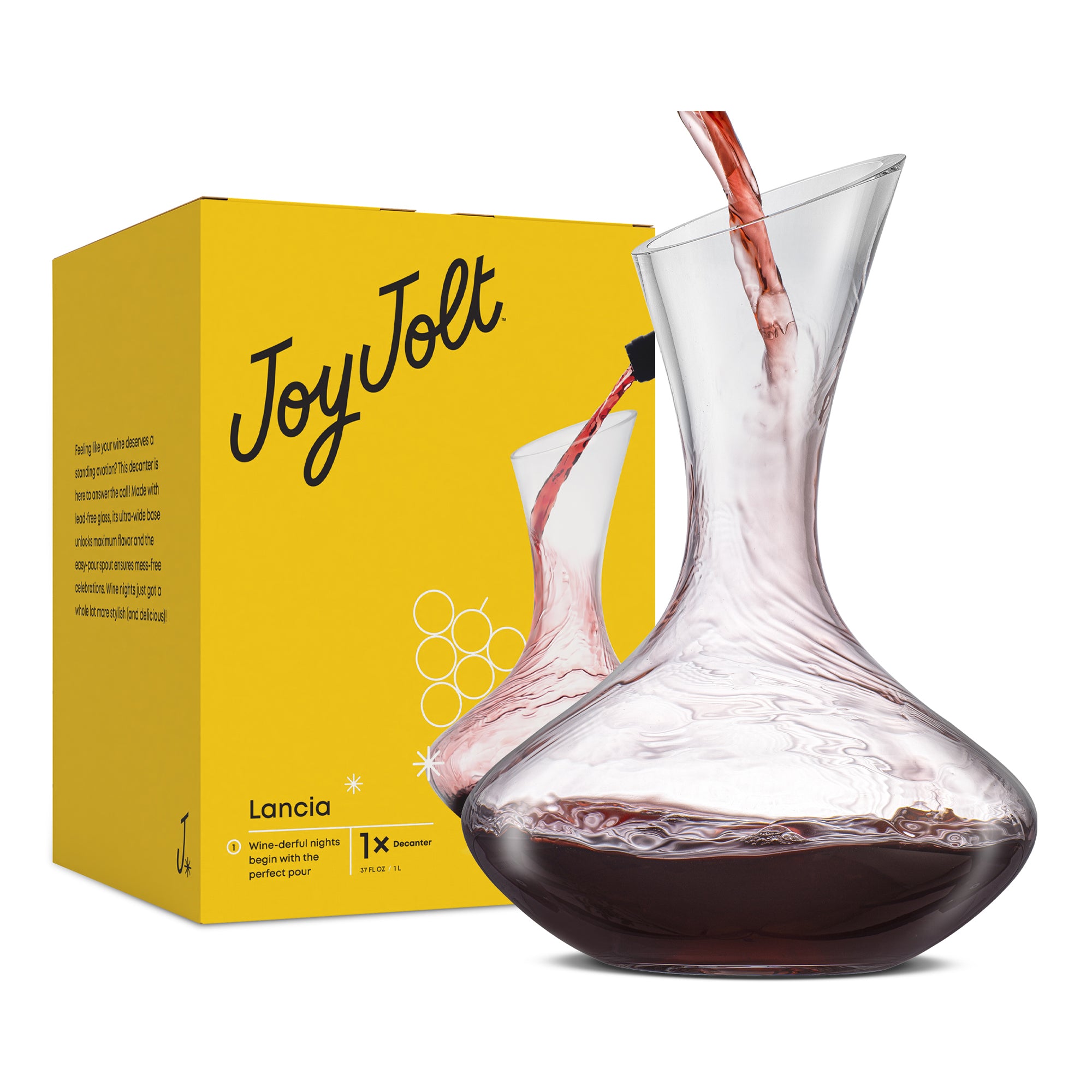 JoyJolt Lancia carafe à vin 37 oz sans plomb