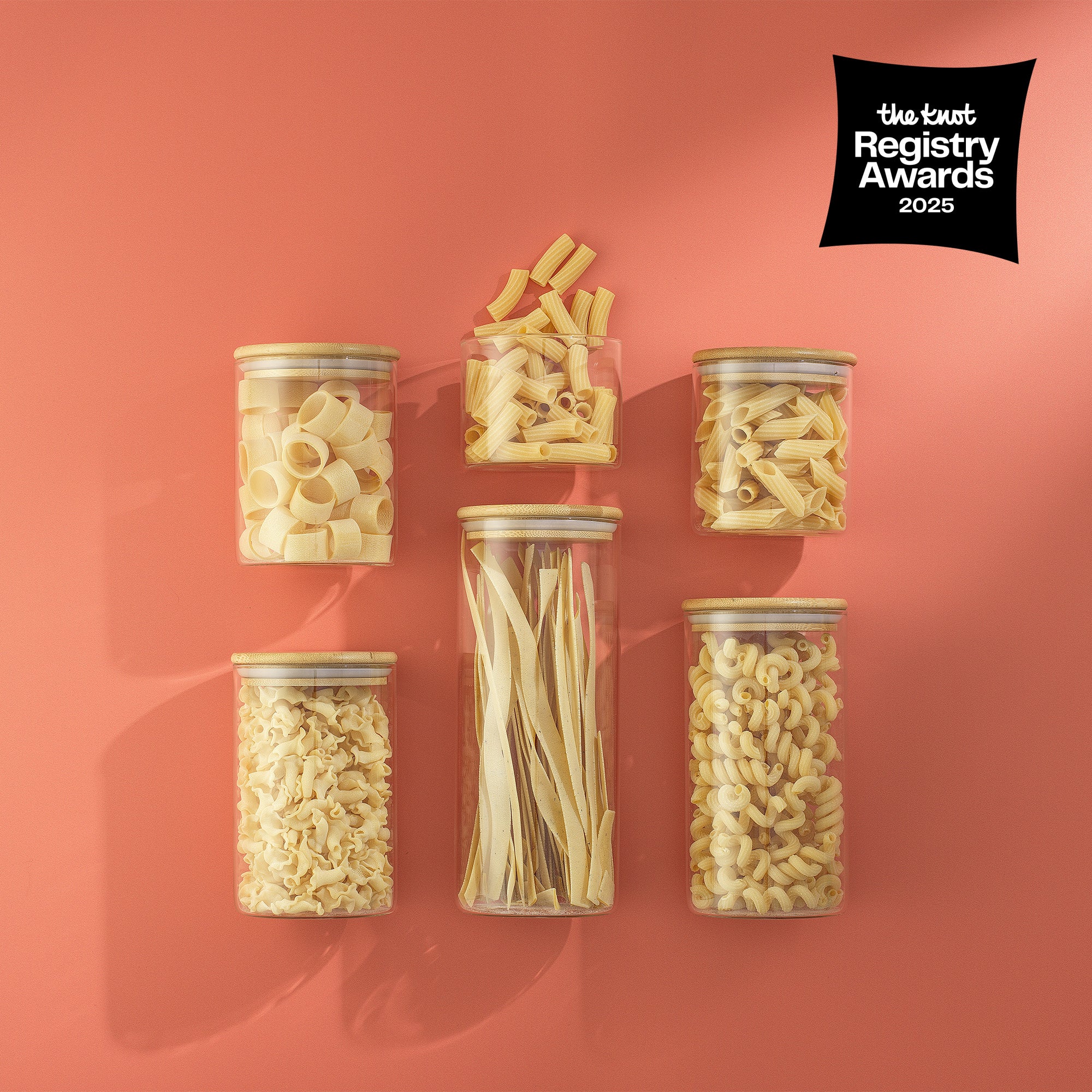JoyJolt Storage Jars bocal verre lot 6 couvercle bambou hermétique