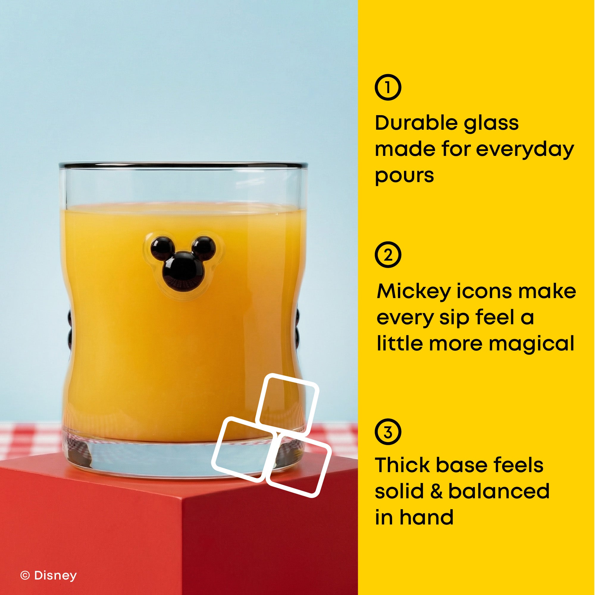 JoyJolt Mickey lot 2 verres à eau 40 cl Disney