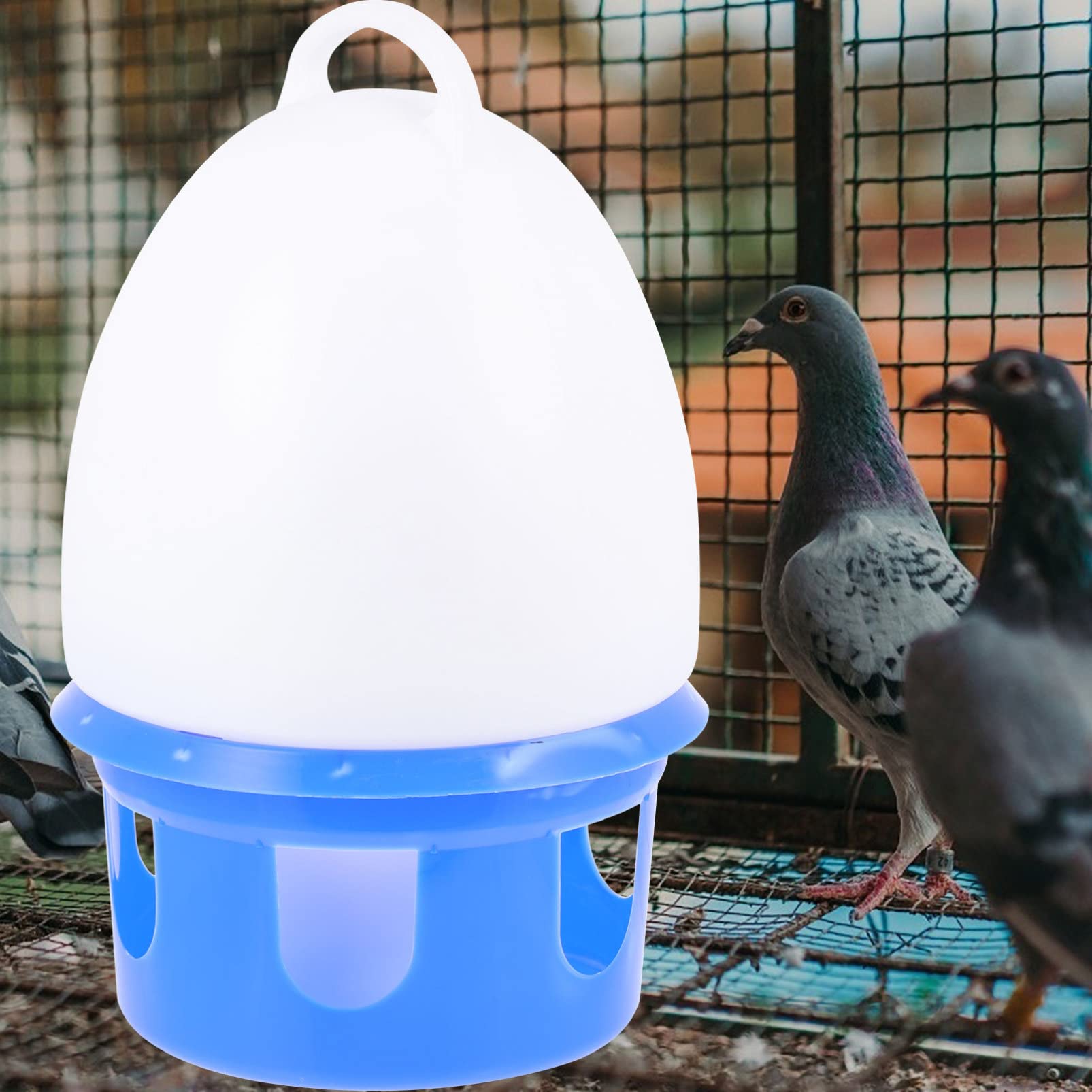 Alipis abreuvoir oiseaux pigeons PVC bleu 10L suspendu