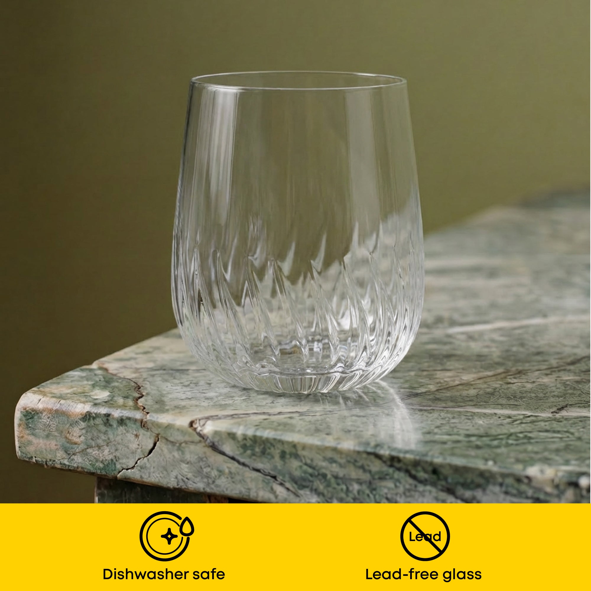 JoyJolt Flow Optic Swirl verres courts 38 cl lot de 4