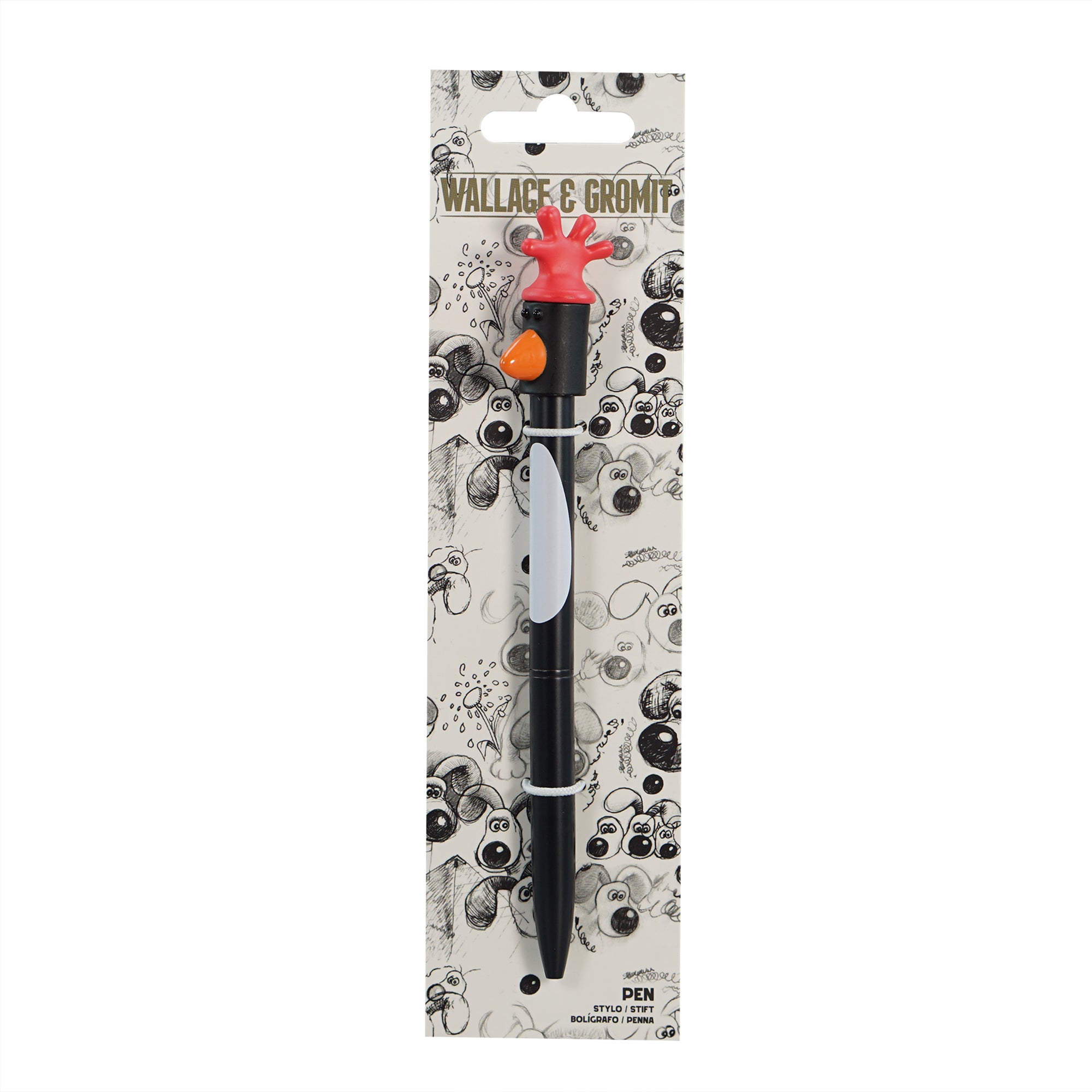 Wallace & Gromit Feathers stylo métal 3D noir