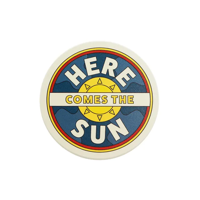 The Beatles Here Comes the Sun dessous de verre bleu
