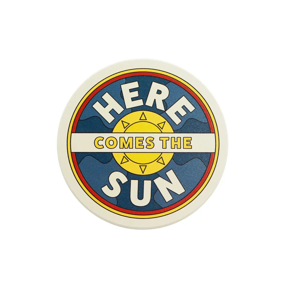 The Beatles Here Comes the Sun dessous de verre bleu