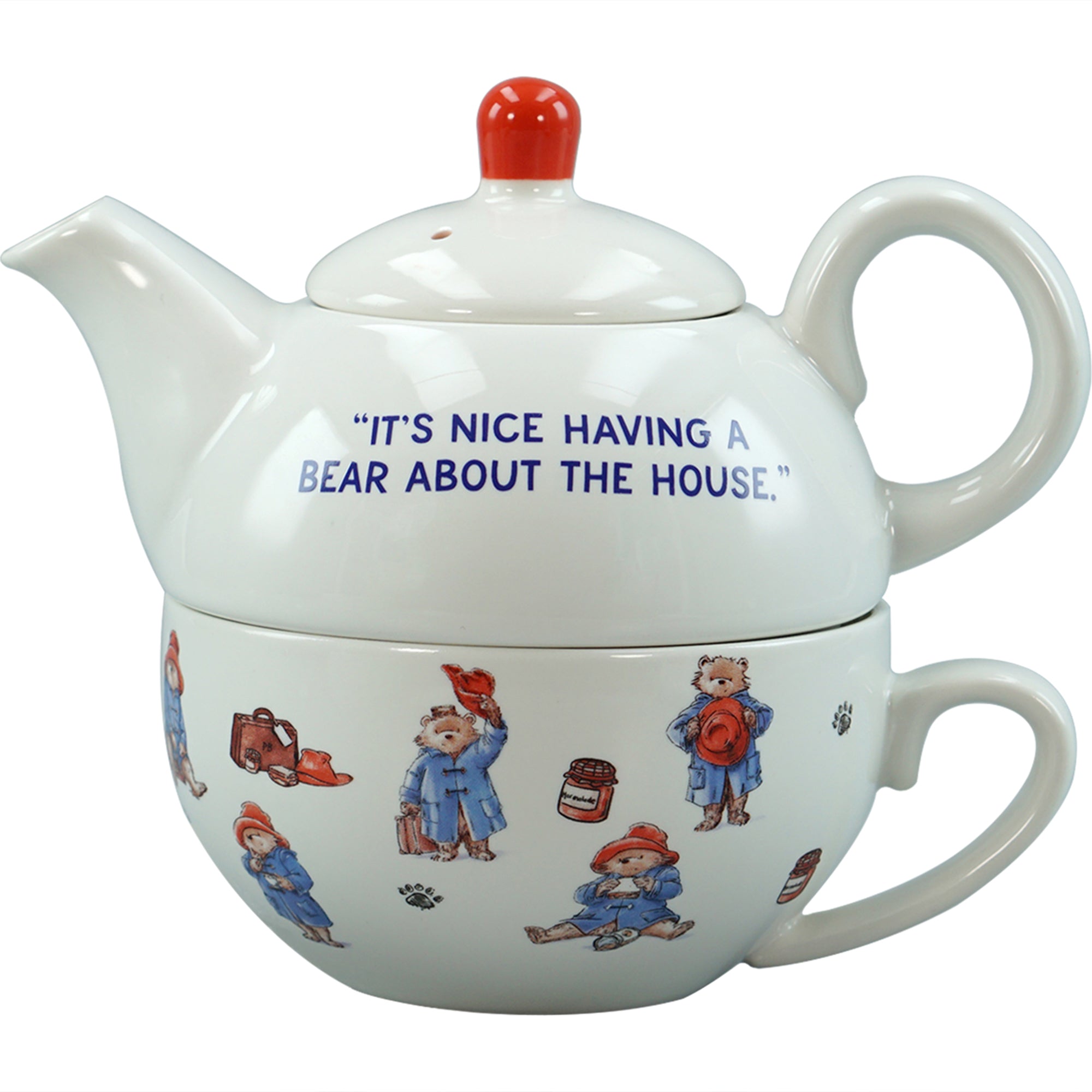 Paddington Tea For One service thé céramique blanc coffret