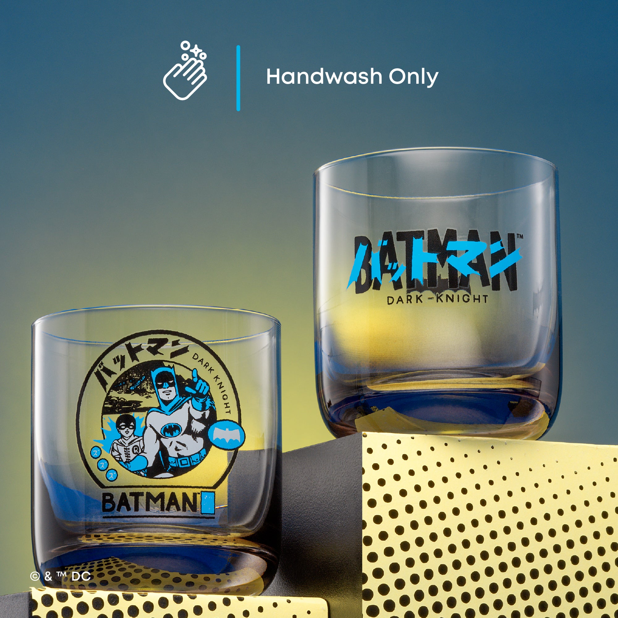 JoyJolt Batman Gotham City Noir verres courts 30 cl lot 4