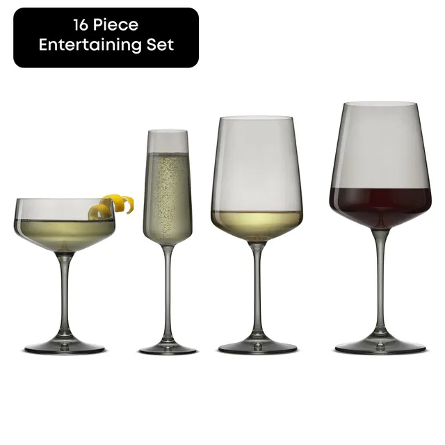 JoyJolt Sidney set 16 verres à vin fumé cristal