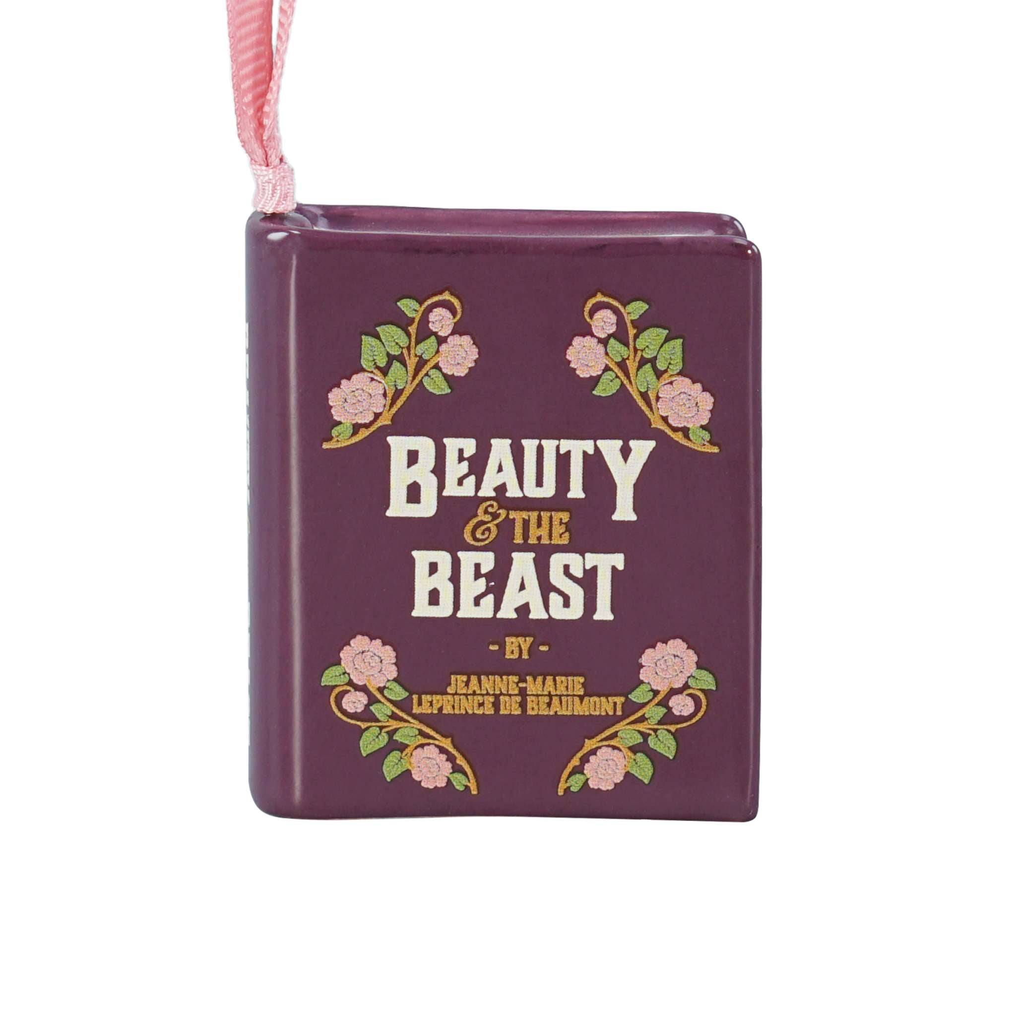 HMB Belle et Bête livre décoration suspendue céramique violette